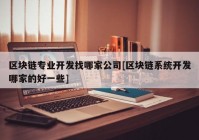 区块链专业开发找哪家公司[区块链系统开发哪家的好一些]